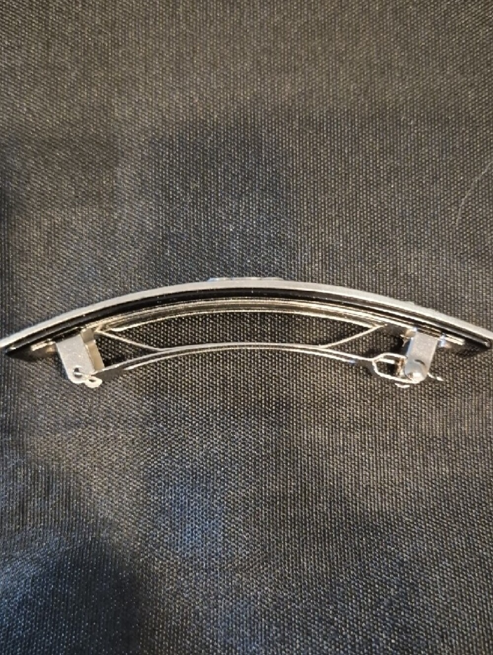 Silver-Tone Floral Filigree Barrett Made In France - Picture 2 of 4